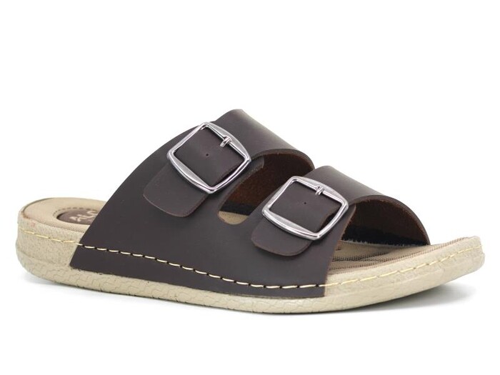 Mulex Merdane 50952 Çift Toka Lord Model Monta Terlik Günlük Terlik Kahve - 1