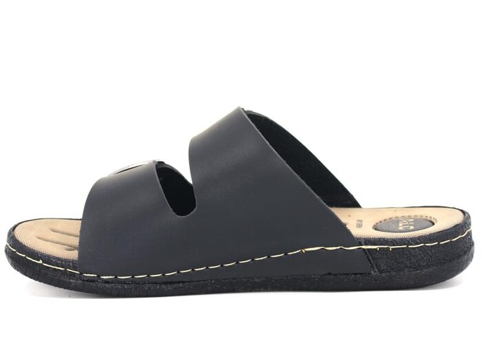 Mulex Merdane 50952 Çift Toka Lord Model Monta Terlik Günlük Terlik Siyah - Mulex (1)