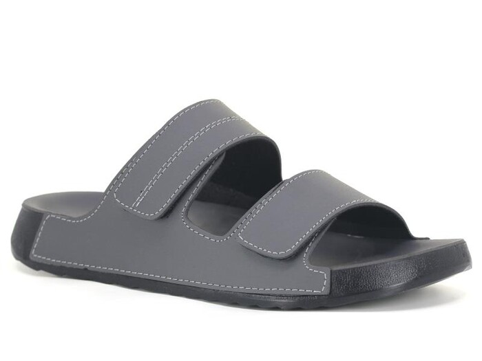 Mulex Merdane 51051 Çift Cırtlı Monta Kutulu Günlük Terlik Füme - Mulex