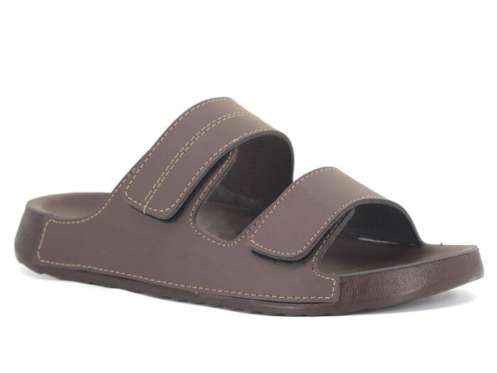 Mulex Merdane 51051 Çift Cırtlı Monta Kutulu Günlük Terlik Kahve - Mulex