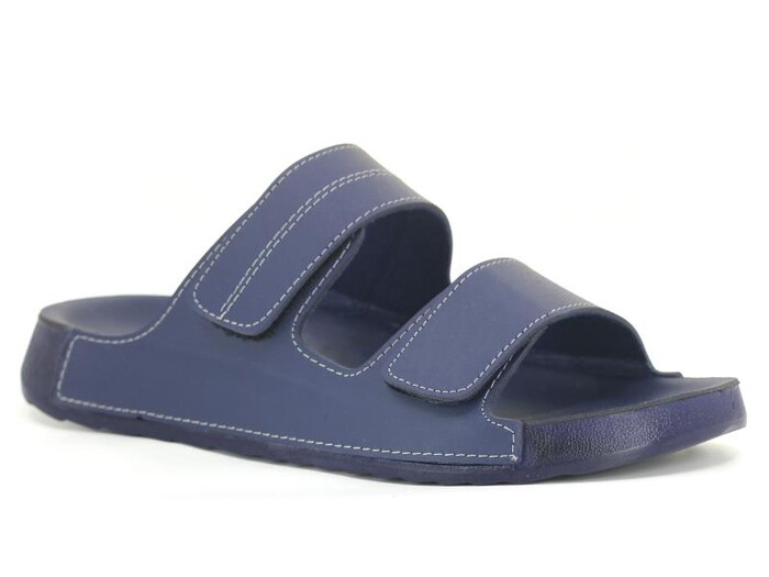 Mulex Merdane 51051 Çift Cırtlı Monta Kutulu Günlük Terlik Lacivert - Mulex