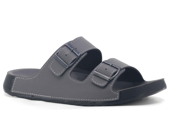 Mulex Merdane 51053 Monta Çift Toka Kutulu Günlük Terlik Füme - Mulex