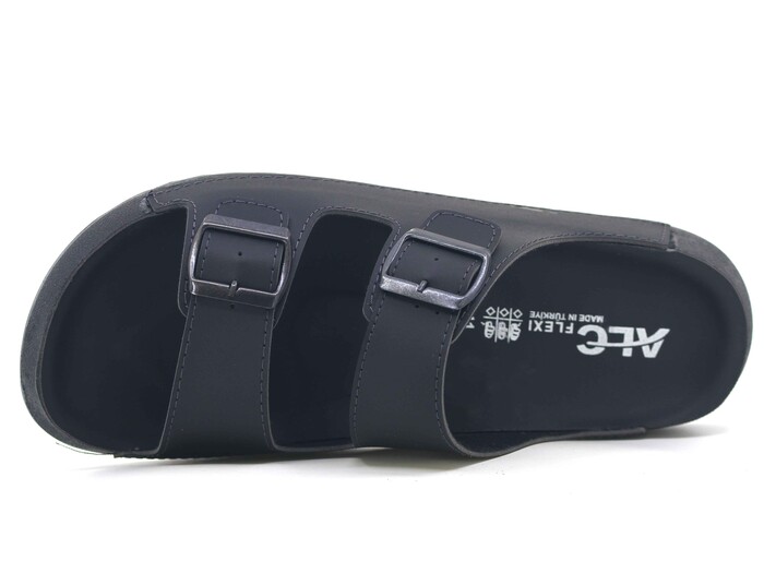 Mulex Merdane 51053 Monta Çift Toka Kutulu Günlük Terlik Siyah - Mulex (1)