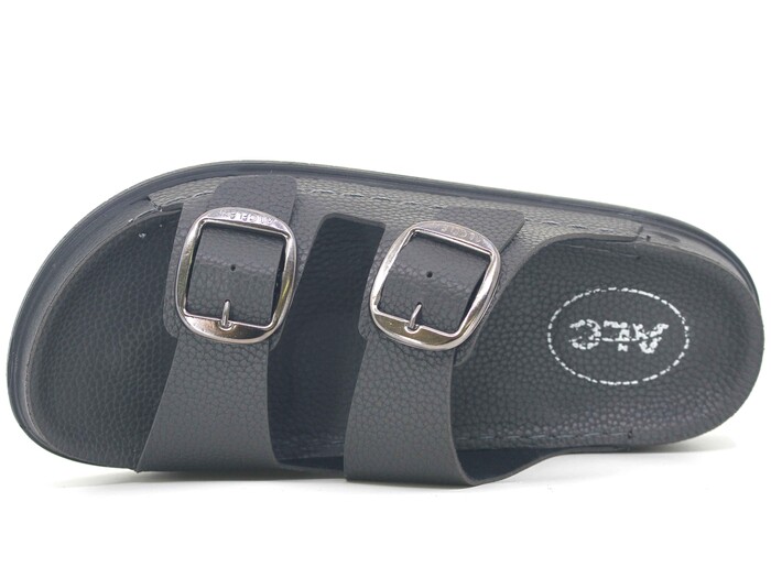 Mulex Merdane 51201 Çift Toka Monta Kutulu Günlük Terlik Füme - Mulex (1)