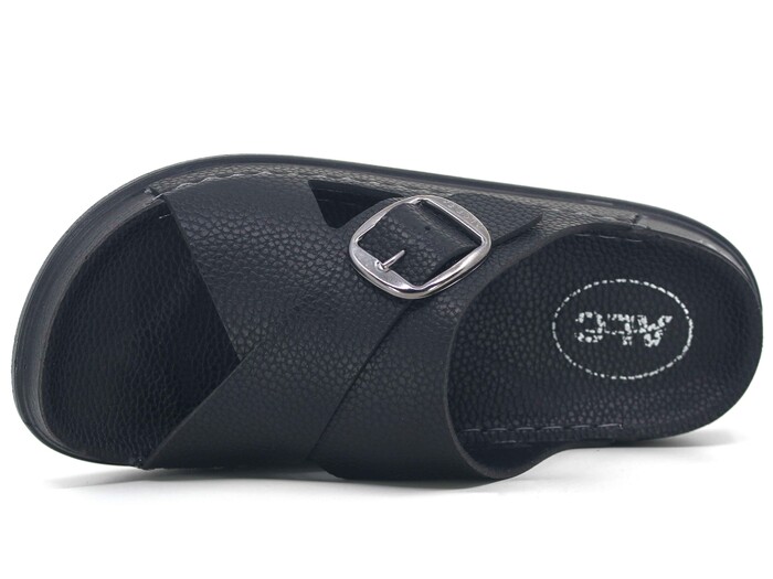 Mulex Merdane 51202 Çapraz Toka Monta Kutulu Günlük Terlik Siyah - Mulex (1)