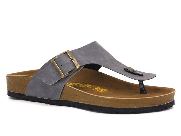 Mulex Merdane 5151 Birken Kutulu Parmak Arası Terlik Füme - Mulex