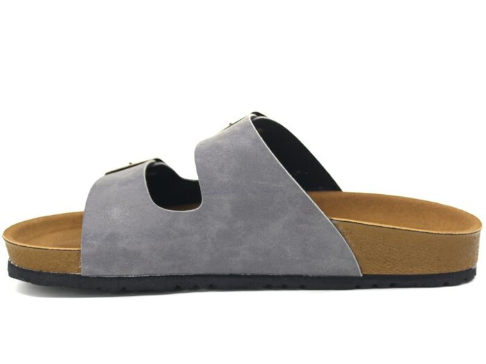 Mulex Merdane 5152 Birken Çift Toka Evalı Monta Günlük Terlik Füme - Mulex (1)