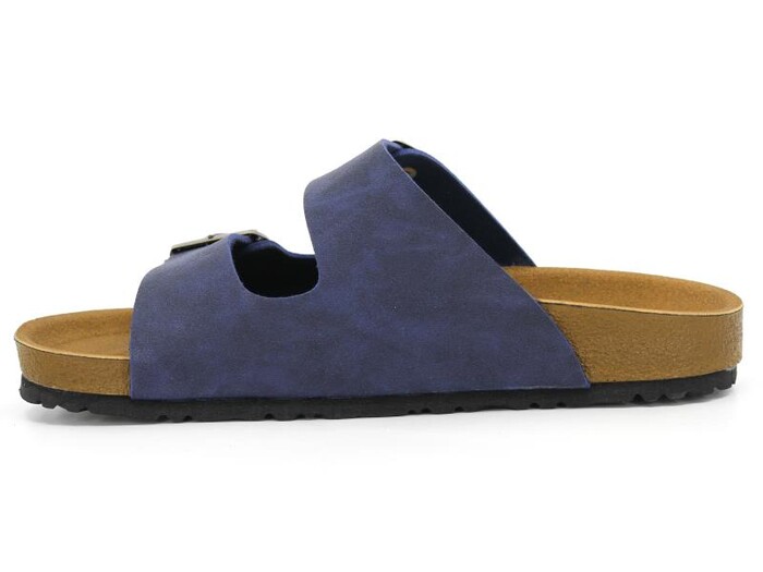 Mulex Merdane 5152 Birken Çift Toka Evalı Monta Günlük Terlik Lacivert - 2