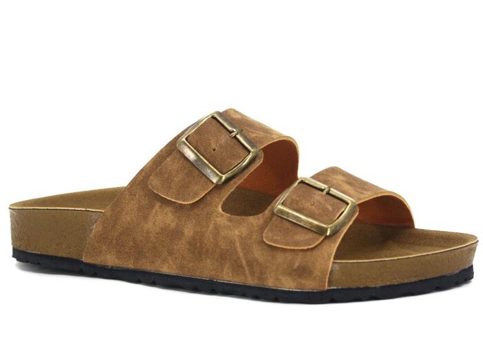 Mulex Merdane 5152 Birken Çift Toka Evalı Monta Günlük Terlik Taba - 1