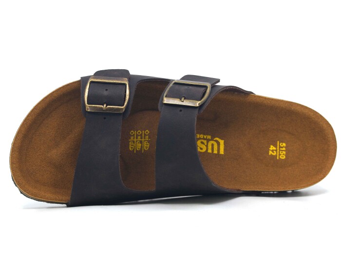 Mulex Merdane 5152 Büyük Beden Birken Çift Toka Evalı Monta Günlük Terlik Kahve - Mulex (1)