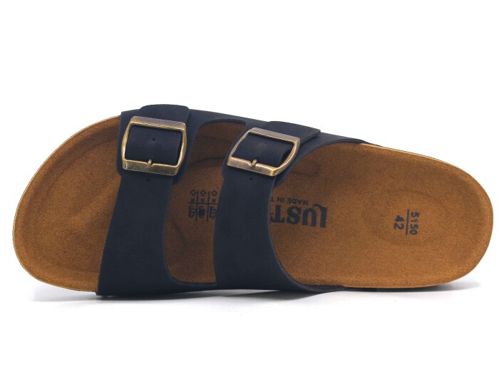 Mulex Merdane 5152 Büyük Beden Birken Çift Toka Evalı Monta Günlük Terlik Siyah - Mulex (1)