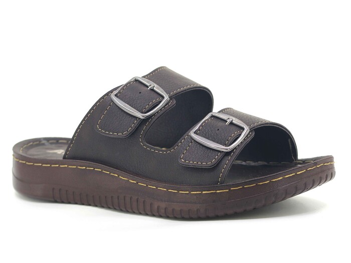 Mulex Merdane 5251 Çift Toka Enj. Kutulu Günlük Terlik Kahve - 1