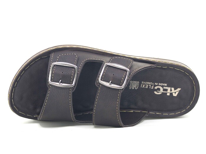 Mulex Merdane 5251 Çift Toka Enj. Kutulu Günlük Terlik Kahve - 2