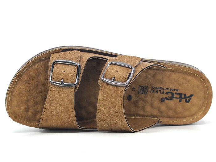 Mulex Merdane 5251 Çift Toka Enj. Kutulu Günlük Terlik Vizon - 2