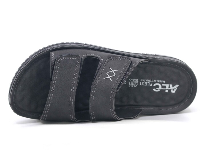 Mulex Merdane 5252 Çift Cırtlı Enj. Kutulu Günlük Terlik Füme - Mulex (1)