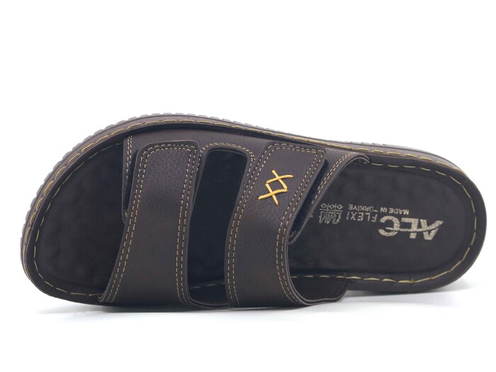 Mulex Merdane 5252 Çift Cırtlı Enj. Kutulu Günlük Terlik Kahve - 2