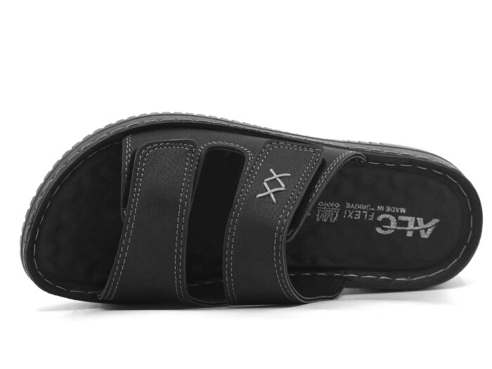 Mulex Merdane 5252 Çift Cırtlı Enj. Kutulu Günlük Terlik Siyah - 2