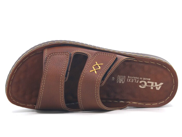 Mulex Merdane 5252 Çift Cırtlı Enj. Kutulu Günlük Terlik Taba - 2