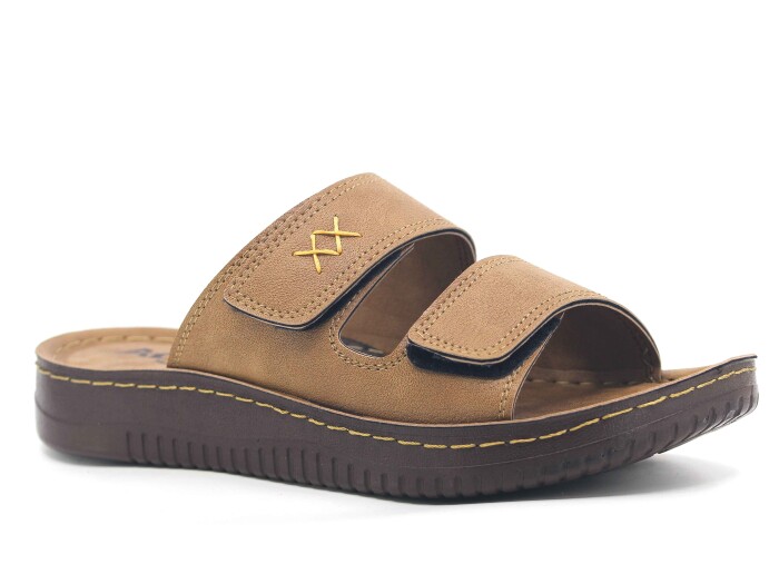 Mulex Merdane 5252 Çift Cırtlı Enj. Kutulu Günlük Terlik Vizon 