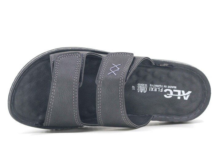 Mulex Merdane 5254 Çift Cırtlı Enj. Kutulu Günlük Terlik Füme - Mulex (1)