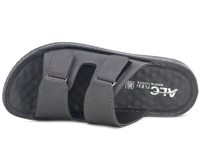 Mulex Merdane 5255 Çift Cırtlı Enj. Kutulu Günlük Terlik Füme - Mulex (1)