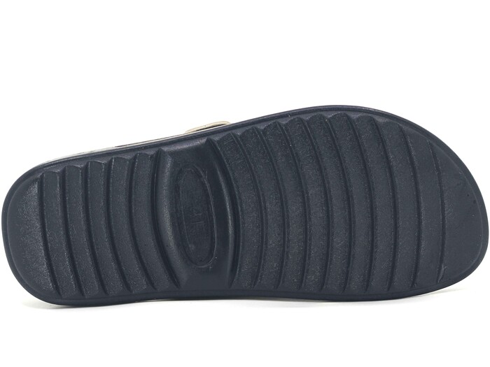 Mulex Merdane 5351 Çift Toka Enj. Cırtlı Kutulu Günlük Terlik Bej - 3