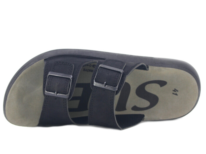 Sue Merdane 5352 Çift Toka Enj.Poşetli Günlük Terlik Siyah - Sue (1)