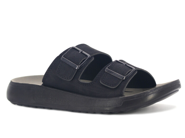 Sue Merdane 5352 Çift Toka Enj.Poşetli Günlük Terlik Siyah - Sue