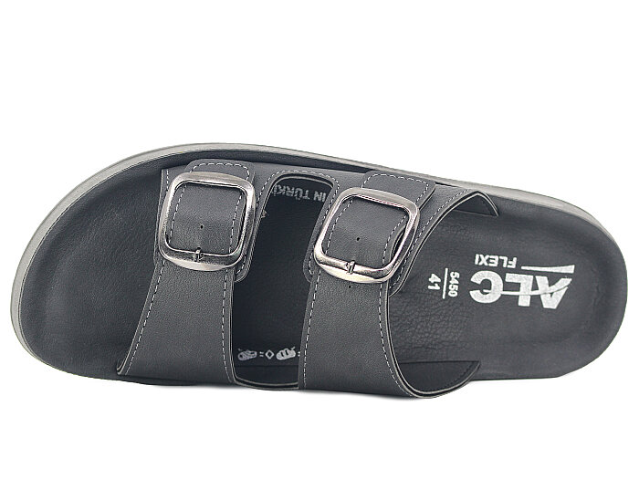 Mulex Merdane 5451 Çift Toka Enj.Kutulu Günlük Terlik Füme - 2