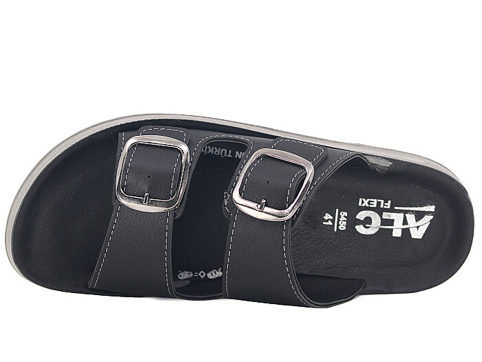 Mulex Merdane 5451 Çift Toka Enj.Kutulu Günlük Terlik Siyah - 2