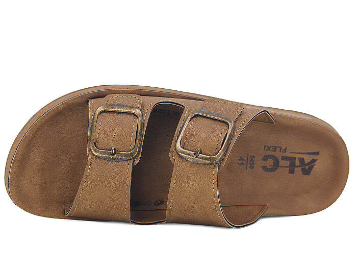 Mulex Merdane 5451 Çift Toka Enj.Kutulu Günlük Terlik Vizon - 2