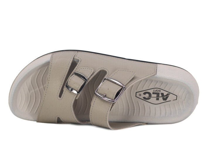 Mulex Merdane 5602 Çift Toka Monta Kutulu Günlük Terlik Bej - Mulex (1)