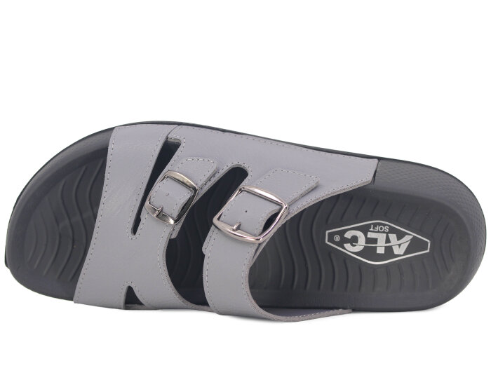 Mulex Merdane 5602 Çift Toka Monta Kutulu Günlük Terlik Füme - 2