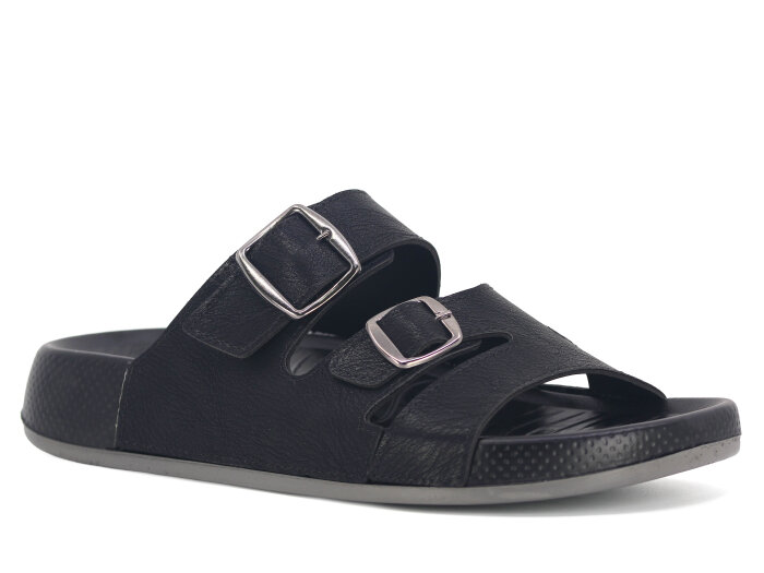 Mulex Merdane 5602 Çift Toka Monta Kutulu Günlük Terlik Siyah - Mulex