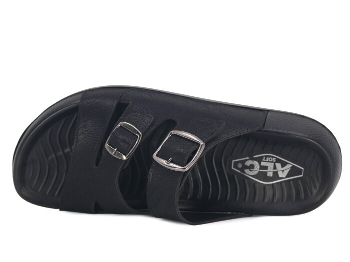 Mulex Merdane 5602 Çift Toka Monta Kutulu Günlük Terlik Siyah - Mulex (1)