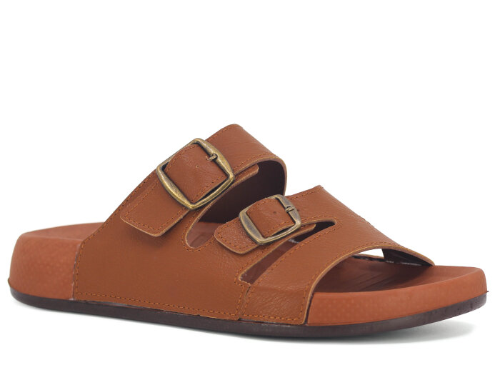 Mulex Merdane 5602 Çift Toka Monta Kutulu Günlük Terlik Taba - Mulex