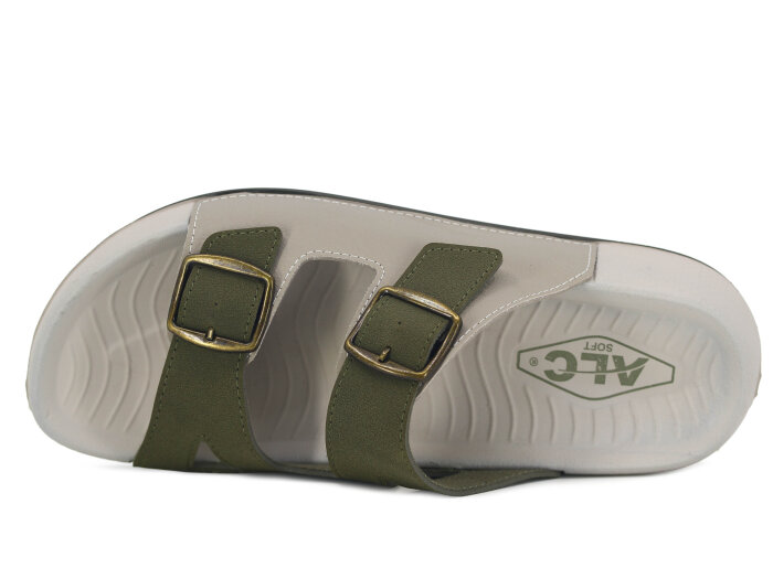 Mulex Merdane 5605 Çift Toka Monta Günlük Terlik Bej - Haki - 2