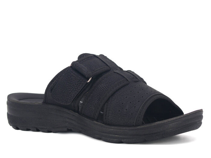 Sue Merdane Tank Taban Cırtlı-5002 Günlük Terlik Siyah - Sue