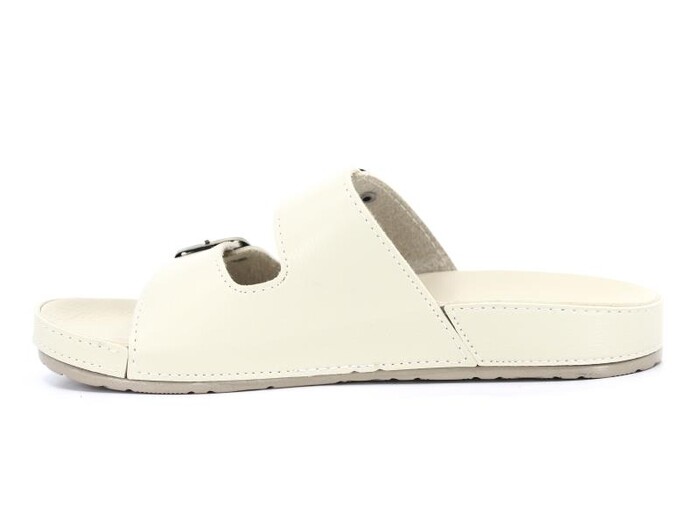 Mulex Zenne 10651 Monta İnce Taban Çift Toka Günlük Terlik Bej - Mulex (1)