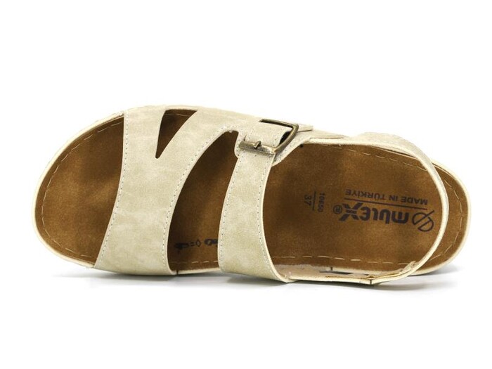 Mulex Zenne 10653 Monta Kutulu Sandalet Bej - 2