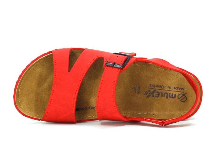 Mulex Zenne 10653 Monta Kutulu Sandalet Kırmızı - Mulex (1)