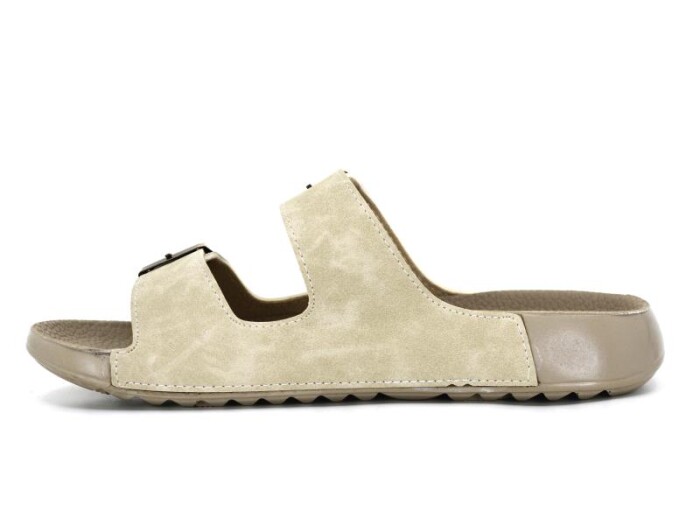 Mulex Zenne 10701 Soft Spor Taban Çift Toka Kutulu Günlük Terlik Bej - Mulex (1)