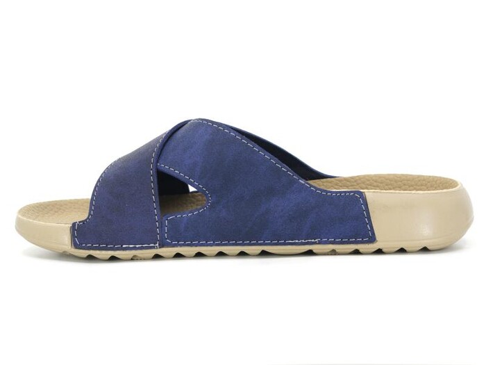 Mulex Zenne 10702 Soft Spor Taban Çapraz Kutulu Günlük Terlik Lacivert - Mulex (1)