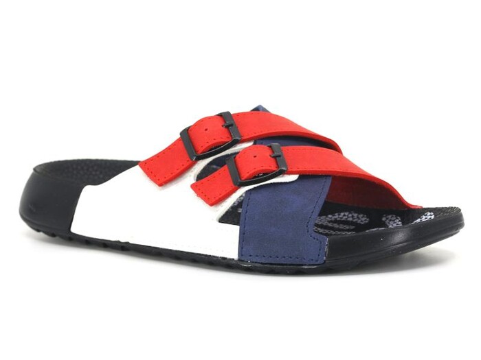 Mulex Zenne 10703 Çapraz Çift Toka Spor Taban Kutulu Günlük Terlik Tommy - Mulex