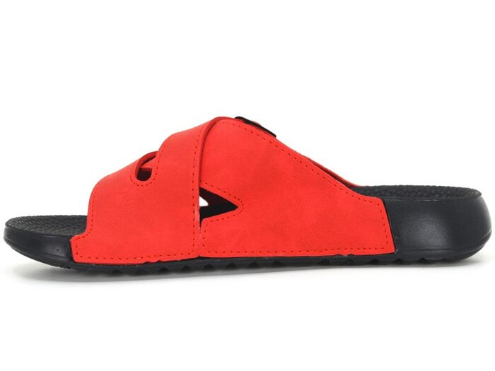 Mulex Zenne 10703 Çapraz Çift Toka Spor Taban Poşetli Günlük Terlik Kırmızı - Mulex (1)