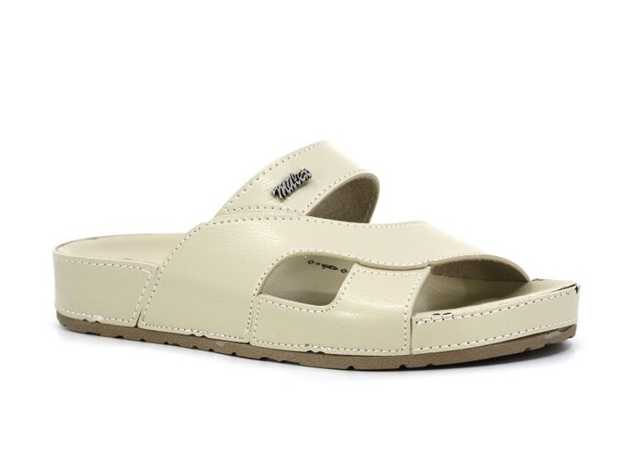 Mulex Zenne 10952 Monta Kutulu Günlük Terlik Bej - Mulex