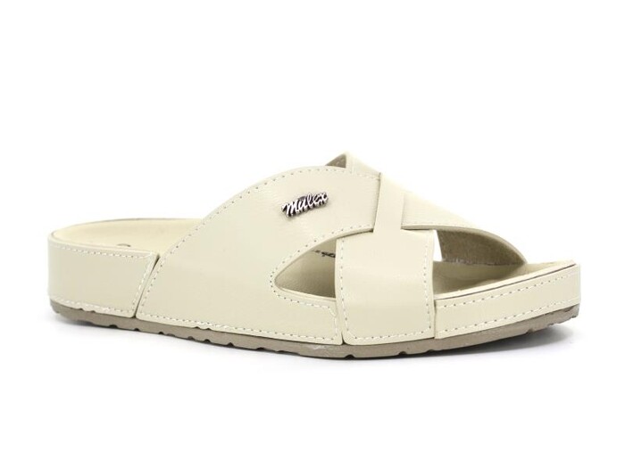 Mulex Zenne 10953 Monta Kutulu Günlük Terlik Bej - Mulex