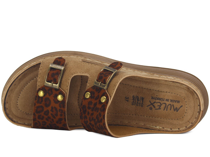 Mulex Zenne 11052 Kutulu Yüksek Taban Günlük Terlik Kahve Leopar - 2