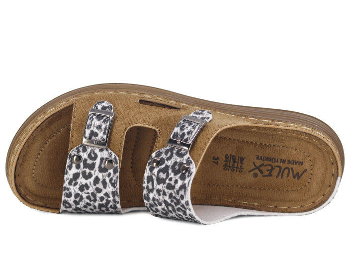Mulex Zenne 11052 Kutulu Yüksek Taban Günlük Terlik Siyah Leopar - 2