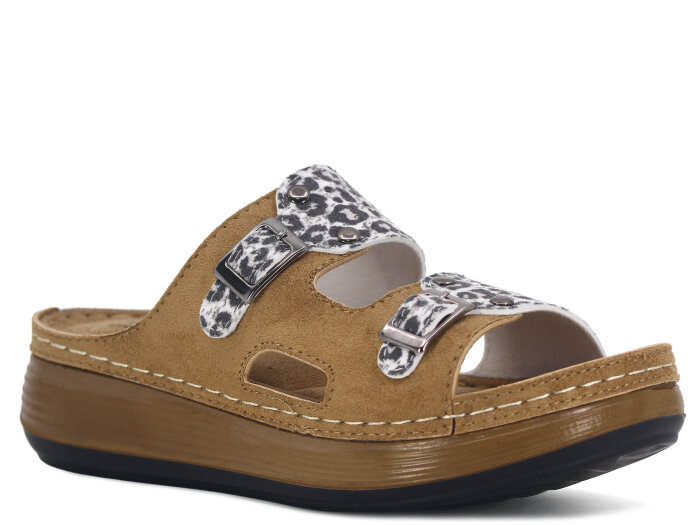 Mulex Zenne 11052 Kutulu Yüksek Taban Günlük Terlik Siyah Leopar - 1